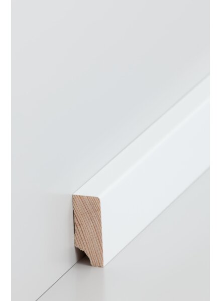 Holzfußleiste Kiefer weiß deckend 10 x 60 mm